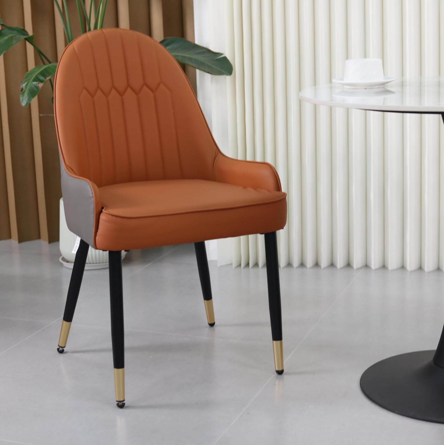 Modern Leather Dining Chairs Sleek Upholstered Design with Sturdy Frame for Comfortable Seating