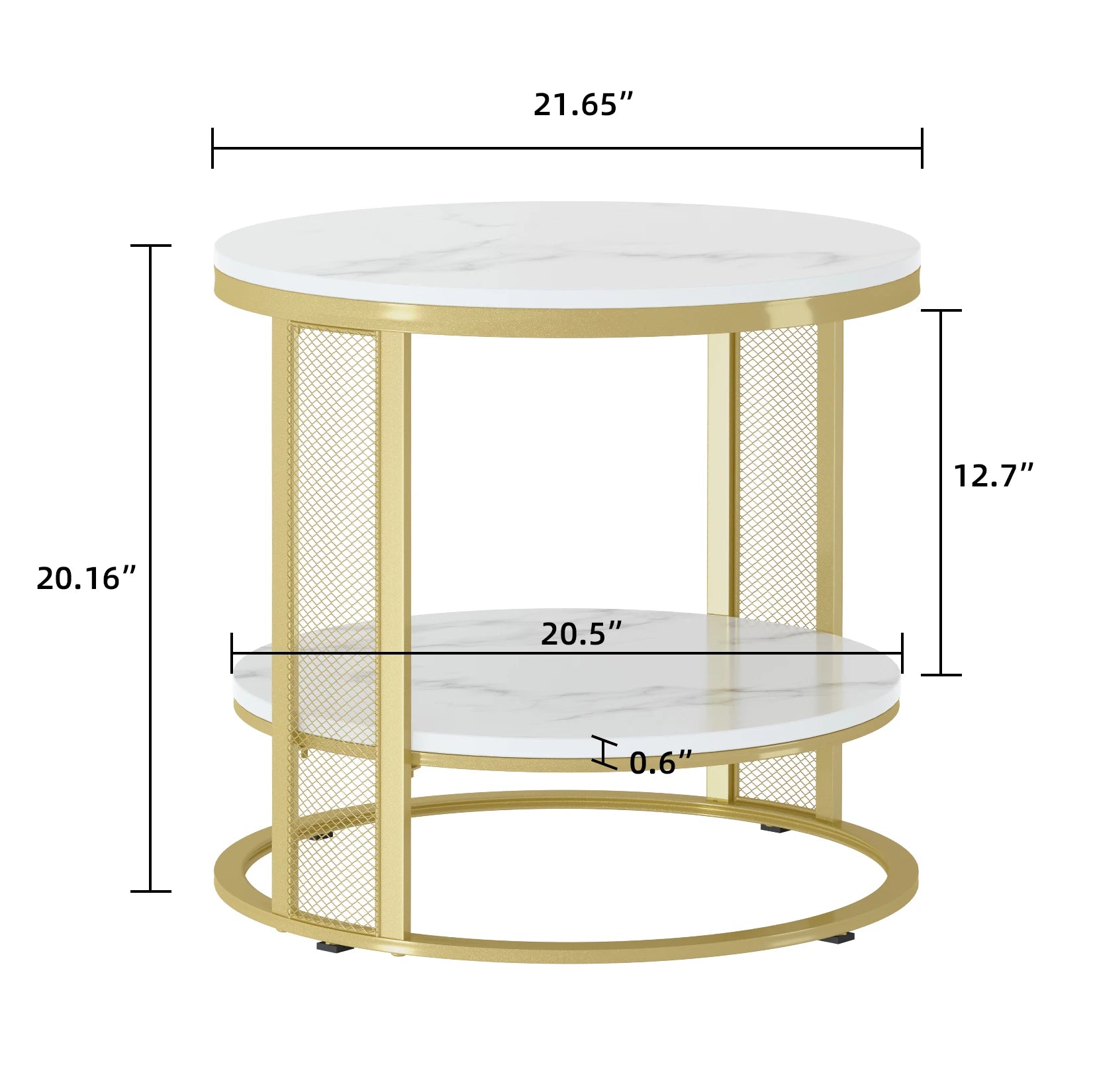 Round Marble Side Table Elegant Stone Top with Sturdy Frame for Modern Living Spaces
