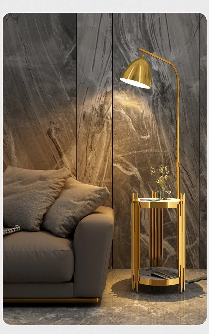 Golden Marble LED Floor Lamp