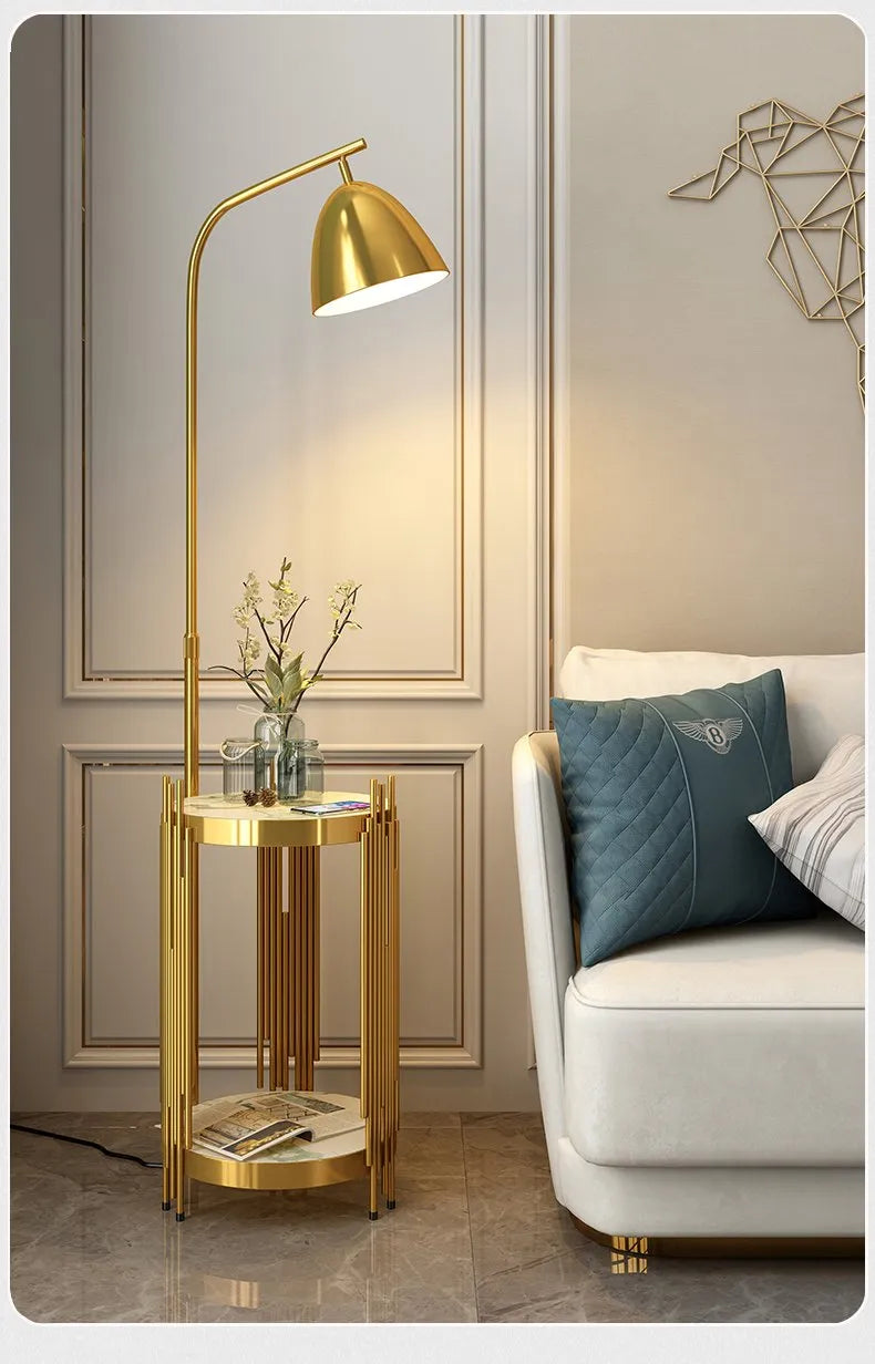 Golden Marble LED Floor Lamp