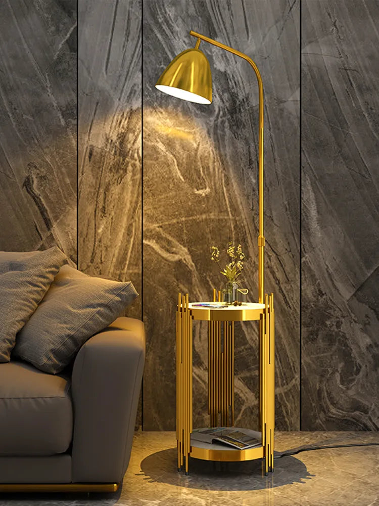 Golden Marble LED Floor Lamp