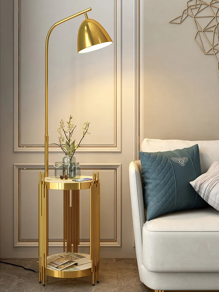 Golden Marble LED Floor Lamp