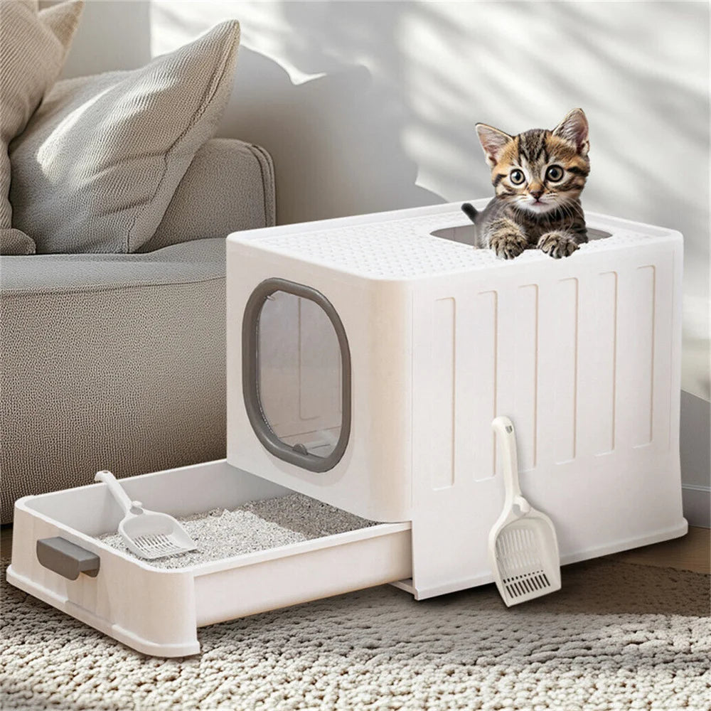 Hooded Cat Litter Box Private and Odor-Controlled Solution for Your Cat