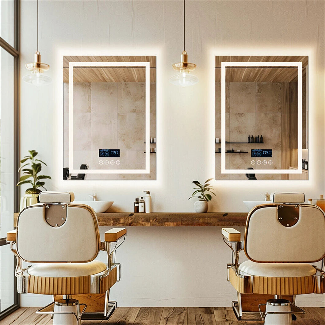 Smart LED Bathroom Mirror with Touch Controls, Adjustable Brightness, and Anti-Fog Technology