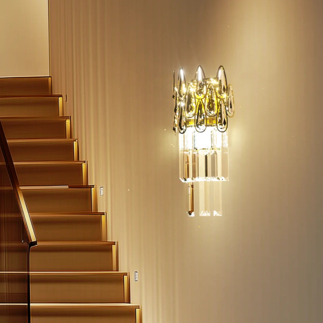 Crystal Wall Light with Elegant Light-Reflecting Design for Bedrooms Living Rooms and Hallways