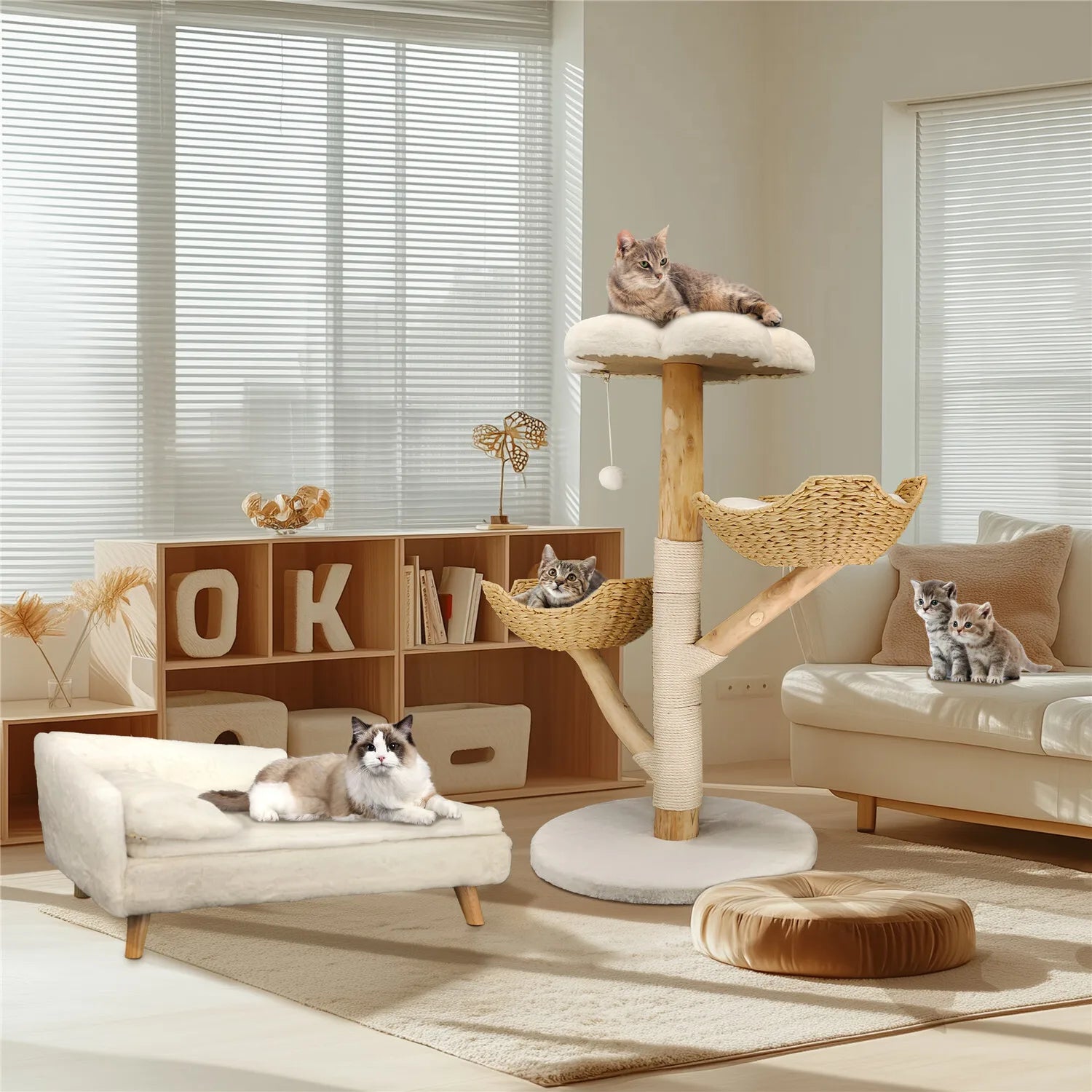 Modern Cat Tree Stylish Multi-Level Climbing Tower with Cozy Perches and Durable Design