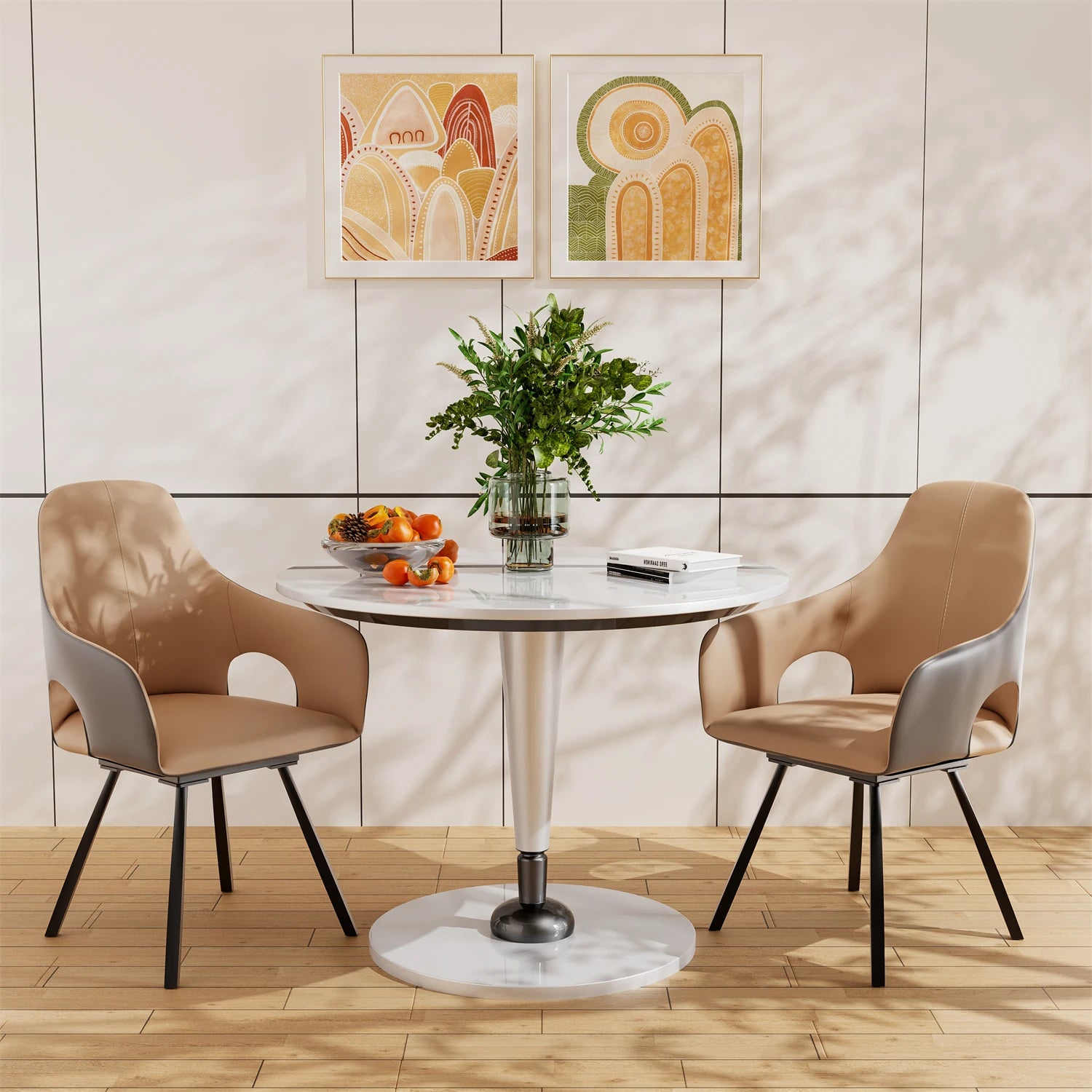 Swivel-Style Dining Chairs Set Modern Design with Comfortable Upholstery and Sleek Base