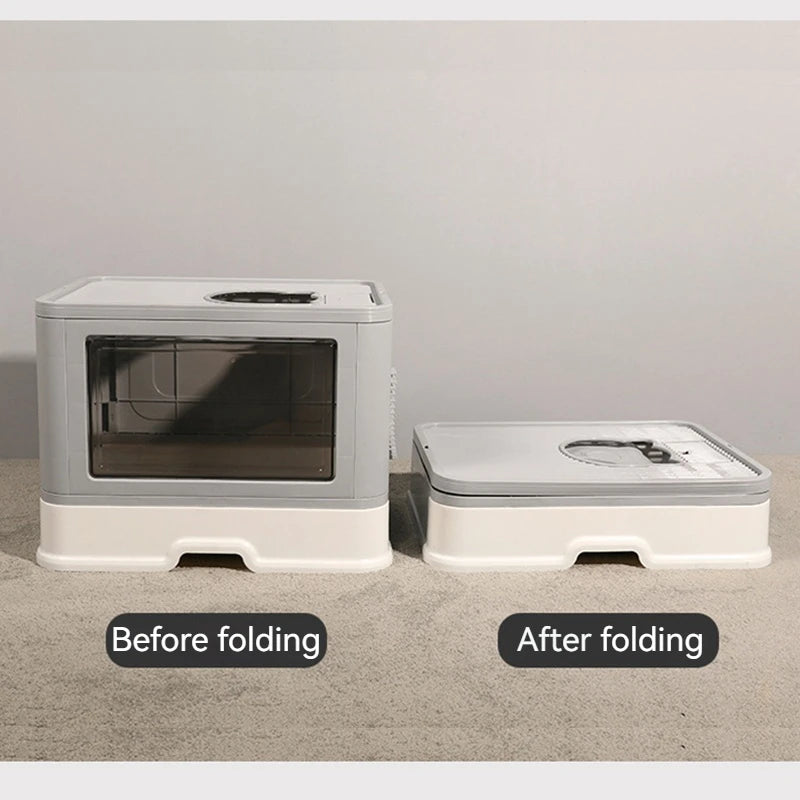 Foldable Enclosed Cat Litter Box Compact and Portable Privacy Solution for Cats