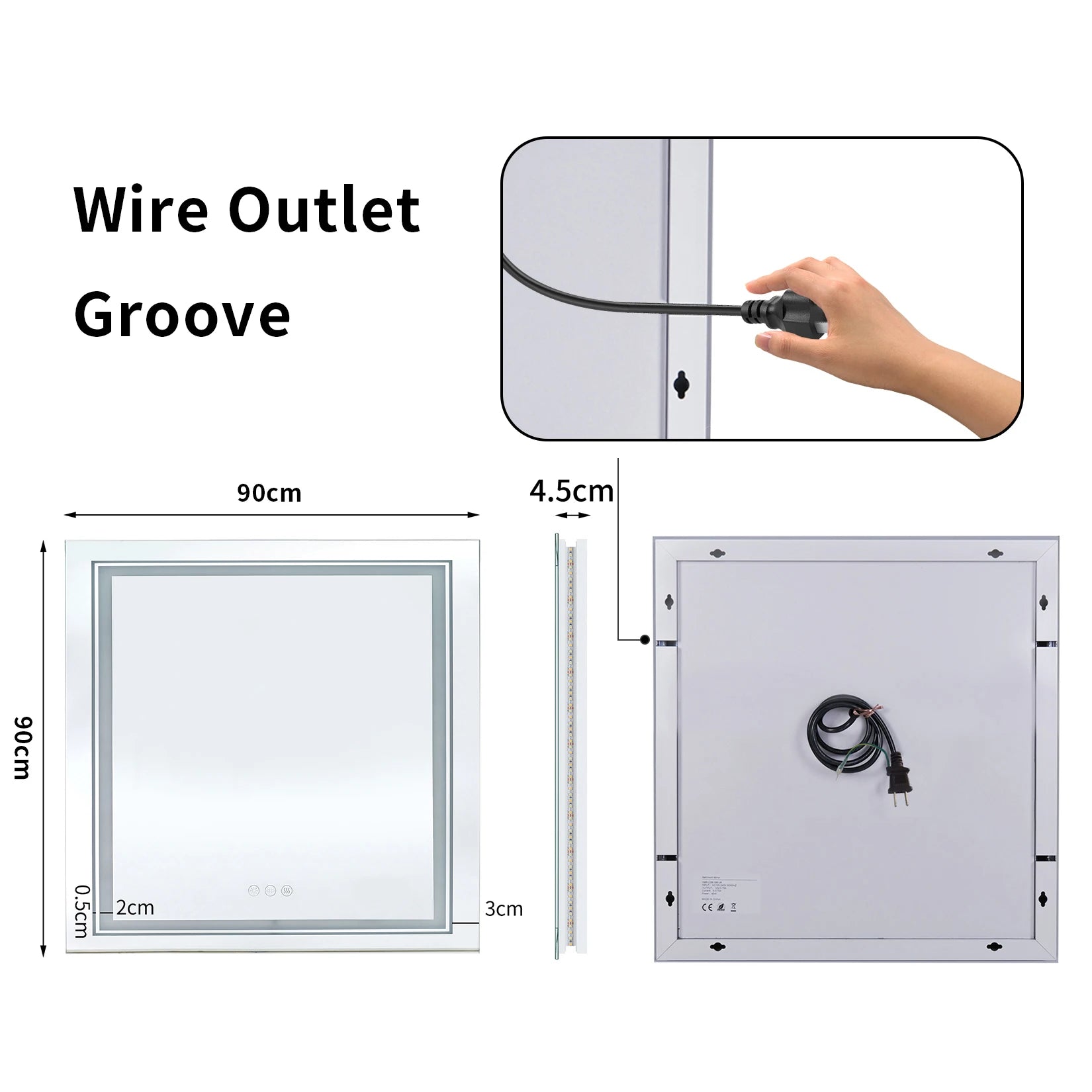 Smart Dimmable LED Bathroom Mirror Touch-Control Brightness with Anti-Fog and Energy-Efficient Lighting