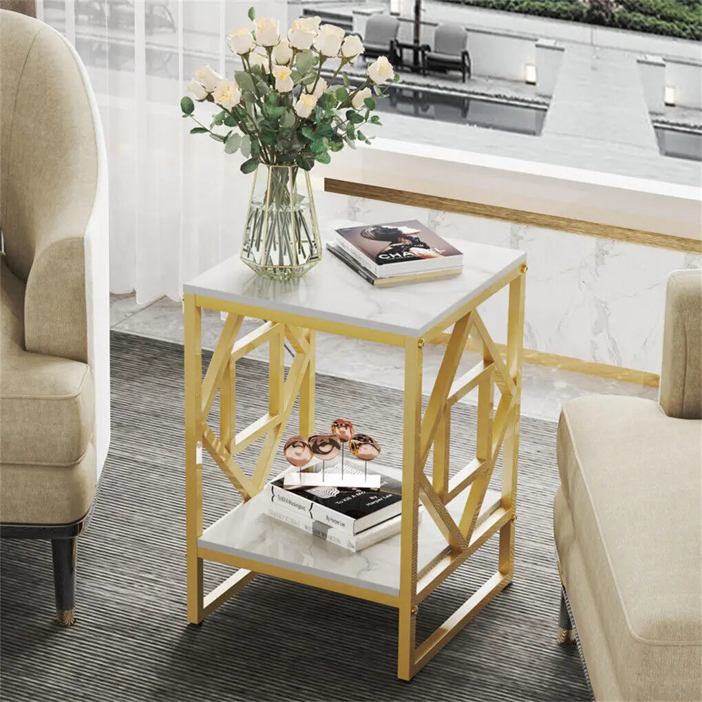 2-Tier Coffee Table Modern Design with Spacious Storage and Durable Frame for Living Rooms