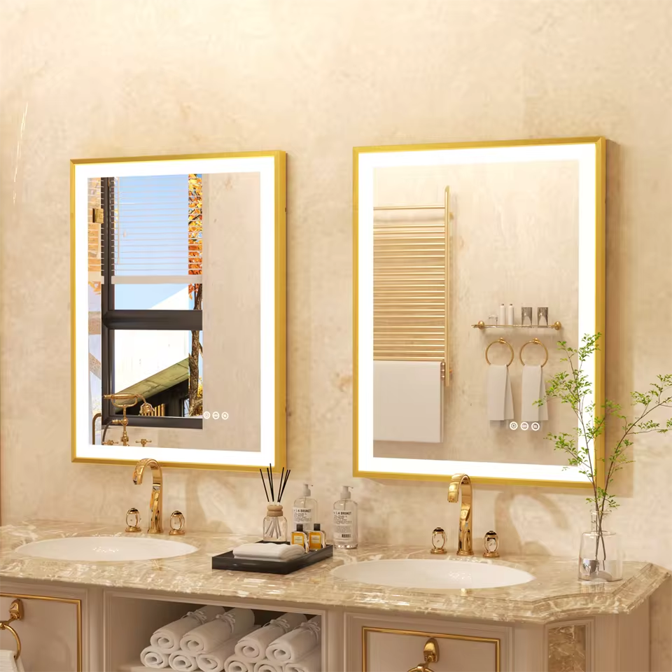 24" Round Frameless Bathroom Mirror – Classic Wall Mount