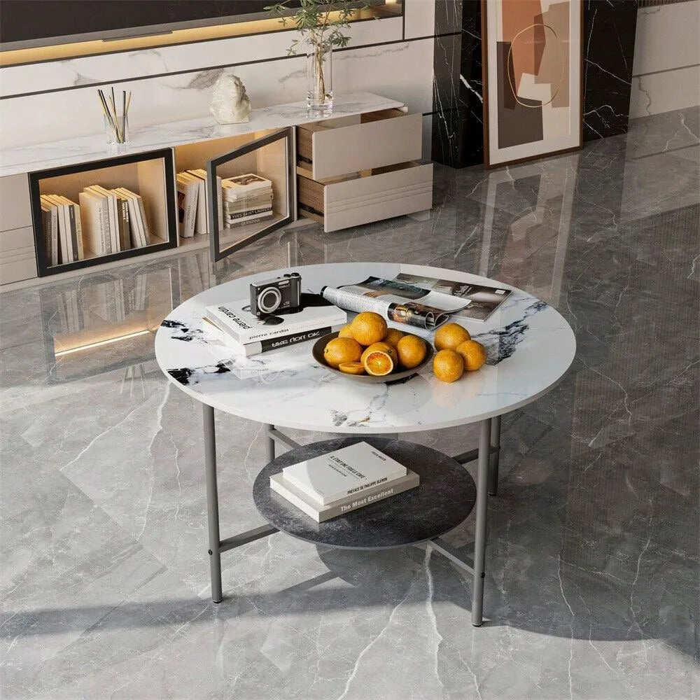 32" Round Marble Coffee Table