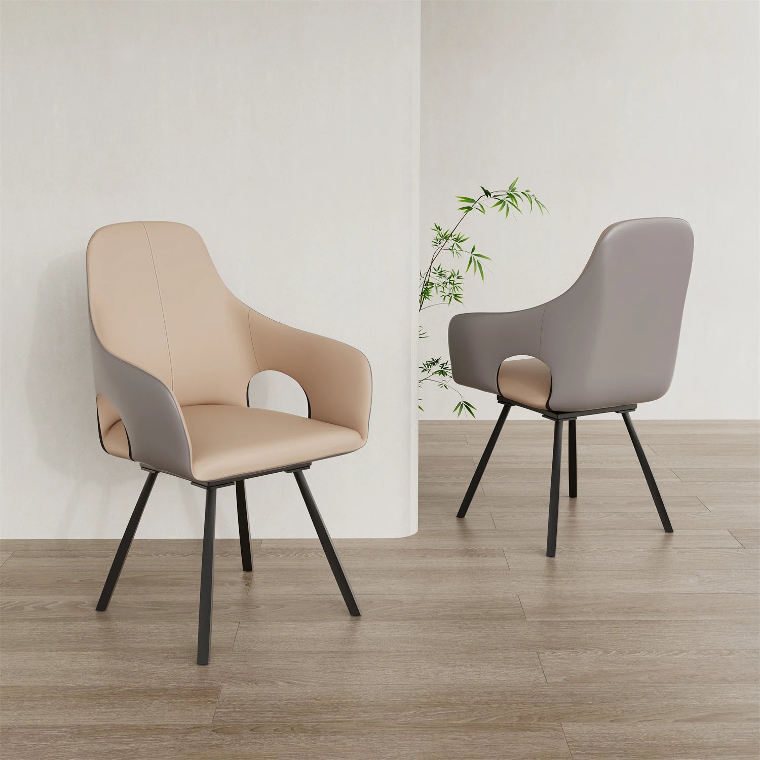Swivel-Style Dining Chairs Set Modern Design with Comfortable Upholstery and Sleek Base
