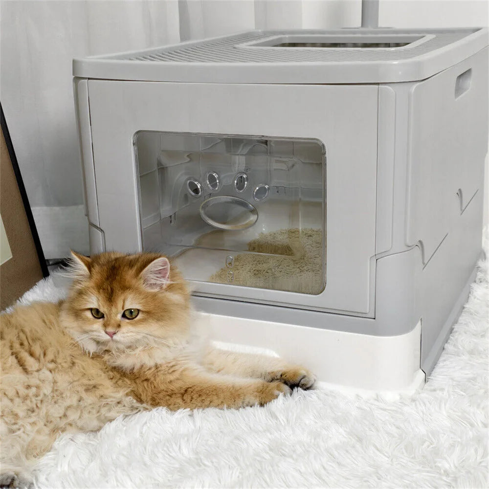 Large Enclosed Cat Litter Box Spacious Privacy and Odor Control for Multiple Cats