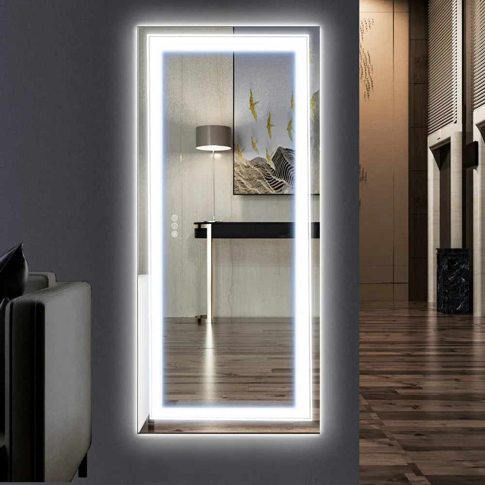 Frameless Double Light Mirror Modern Design with Dual LED Lighting for Clear Reflection and Stylish Look