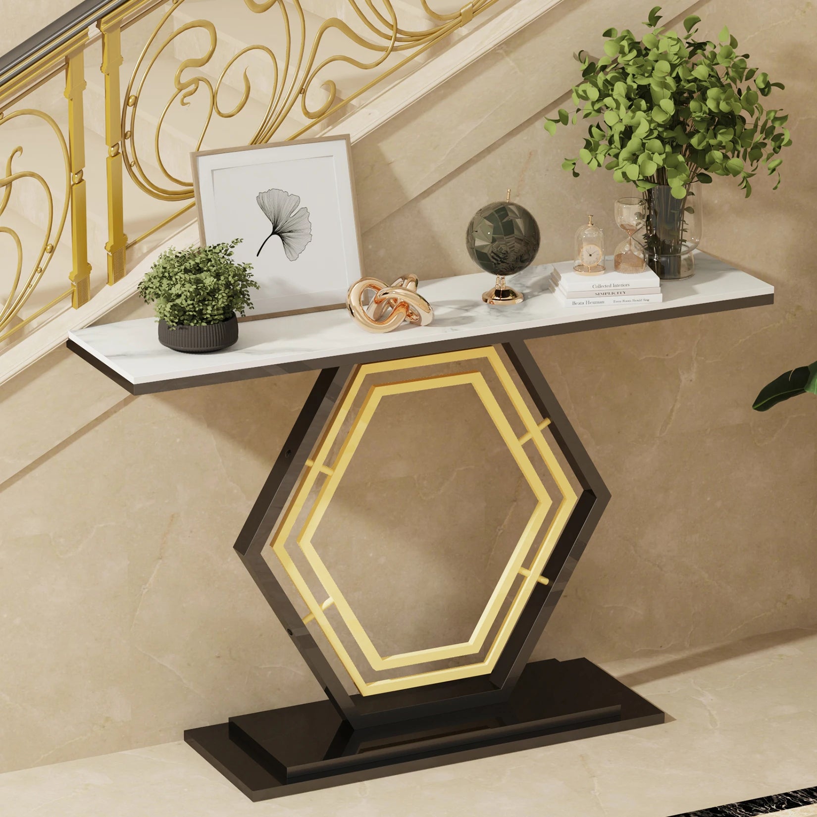 Luxe Metal Console Table
