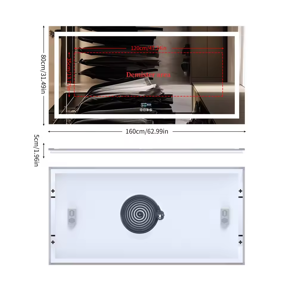 24" Round Frameless Bathroom Mirror – Classic Wall-Mounted Design