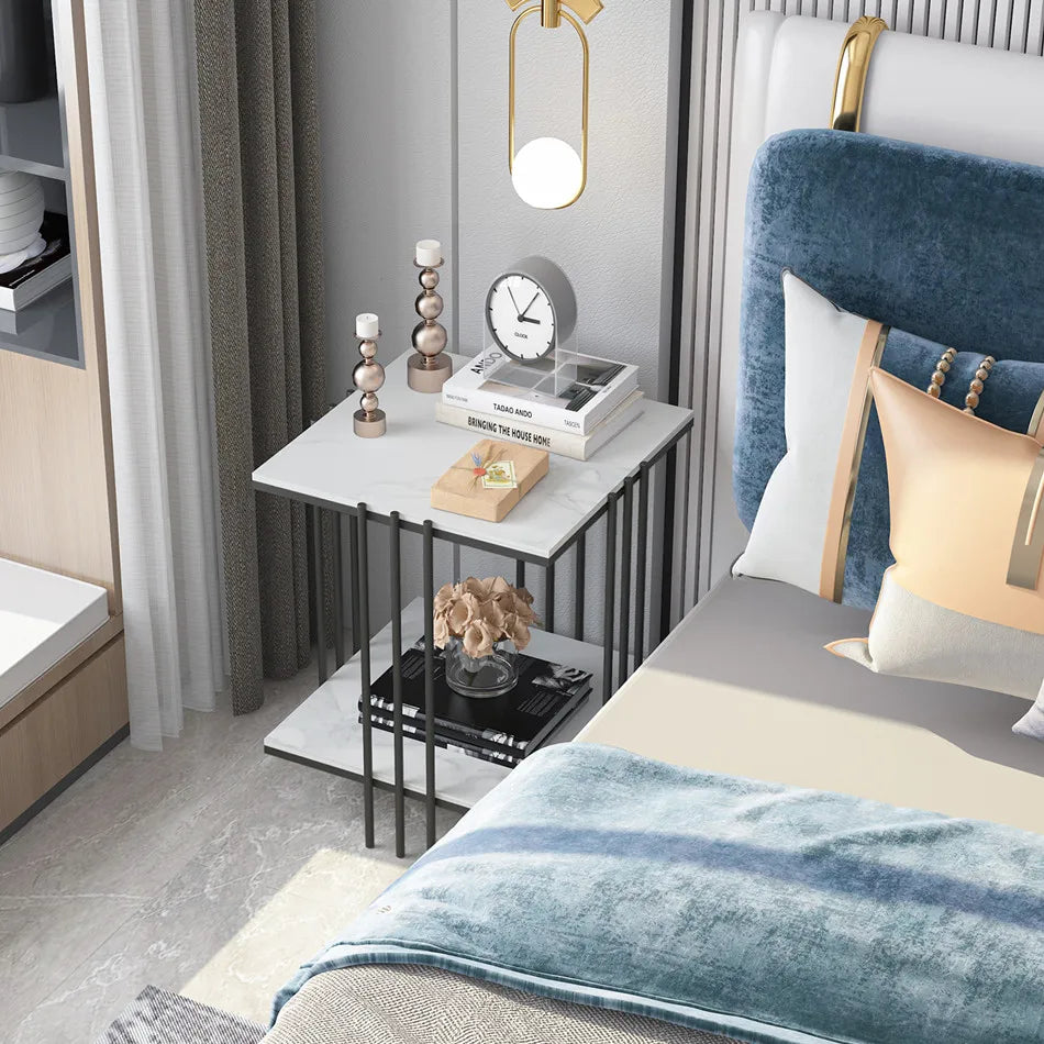 Marble Side Table Elegant Design with Durable Stone Top and Sturdy Frame for Living Rooms