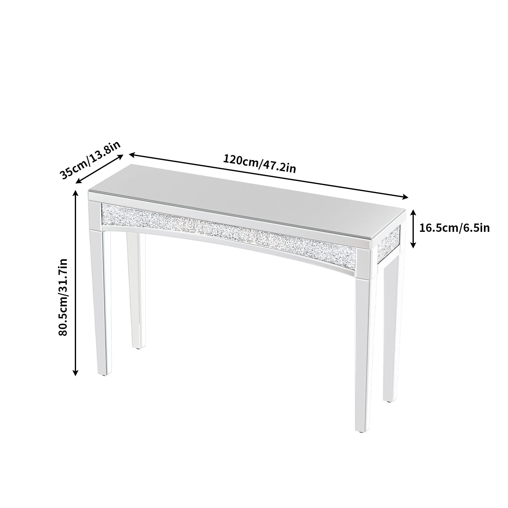 Silver Mirror Console Table