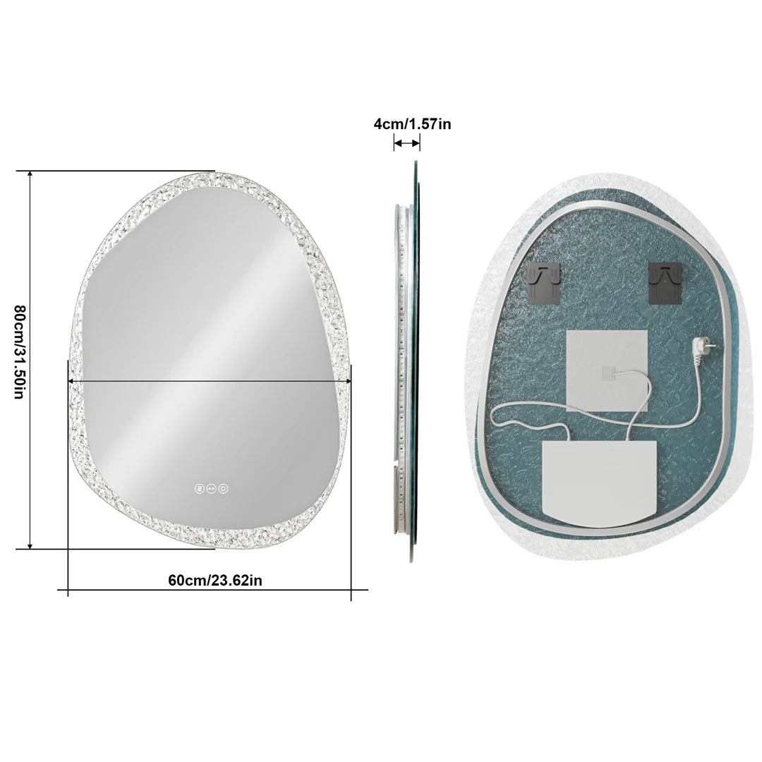 Defogging LED Wall Mirror Anti-Fog Technology with Energy-Efficient Lighting for Clear Bathroom Reflection