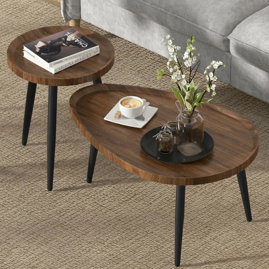 Rustic Round Coffee Table Set