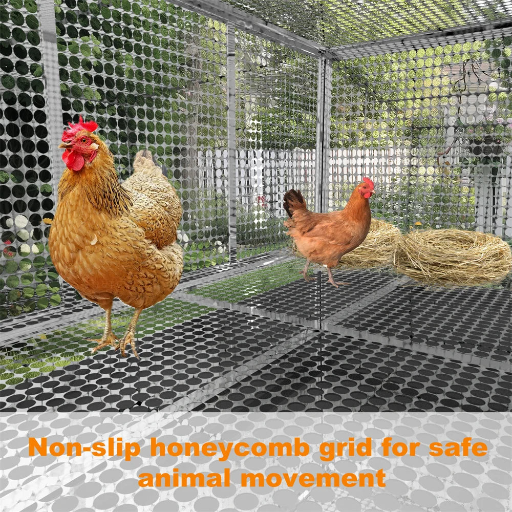 Heavy Duty Stainless Steel Chicken Coop Poultry Duck Cage Rabbit Bird Cage House with Waterproof Cover Removable Tray