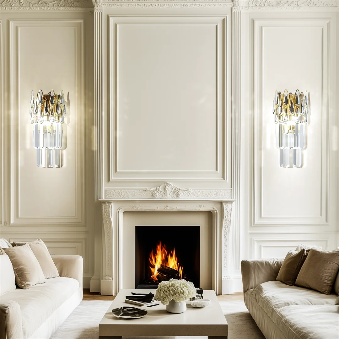 Crystal Wall Light with Elegant Light-Reflecting Design for Bedrooms Living Rooms and Hallways