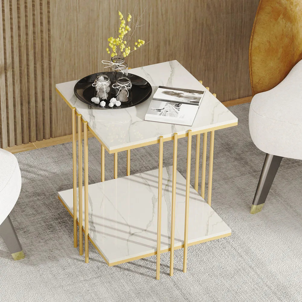 Marble Side Table Elegant Design with Durable Stone Top and Sturdy Frame for Living Rooms