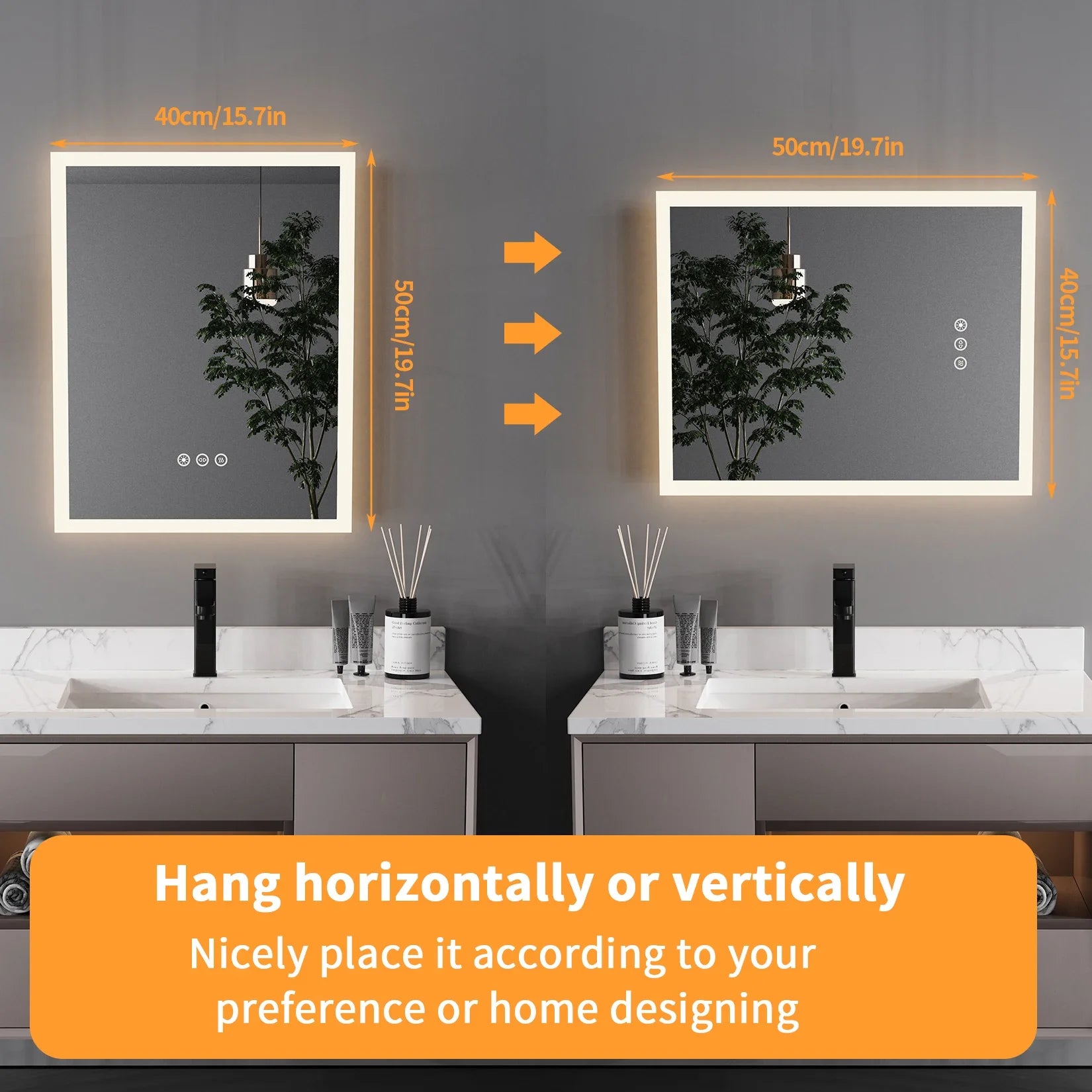 Compact LED Bathroom Mirror Space-Saving Design with Bright Energy-Efficient Lighting