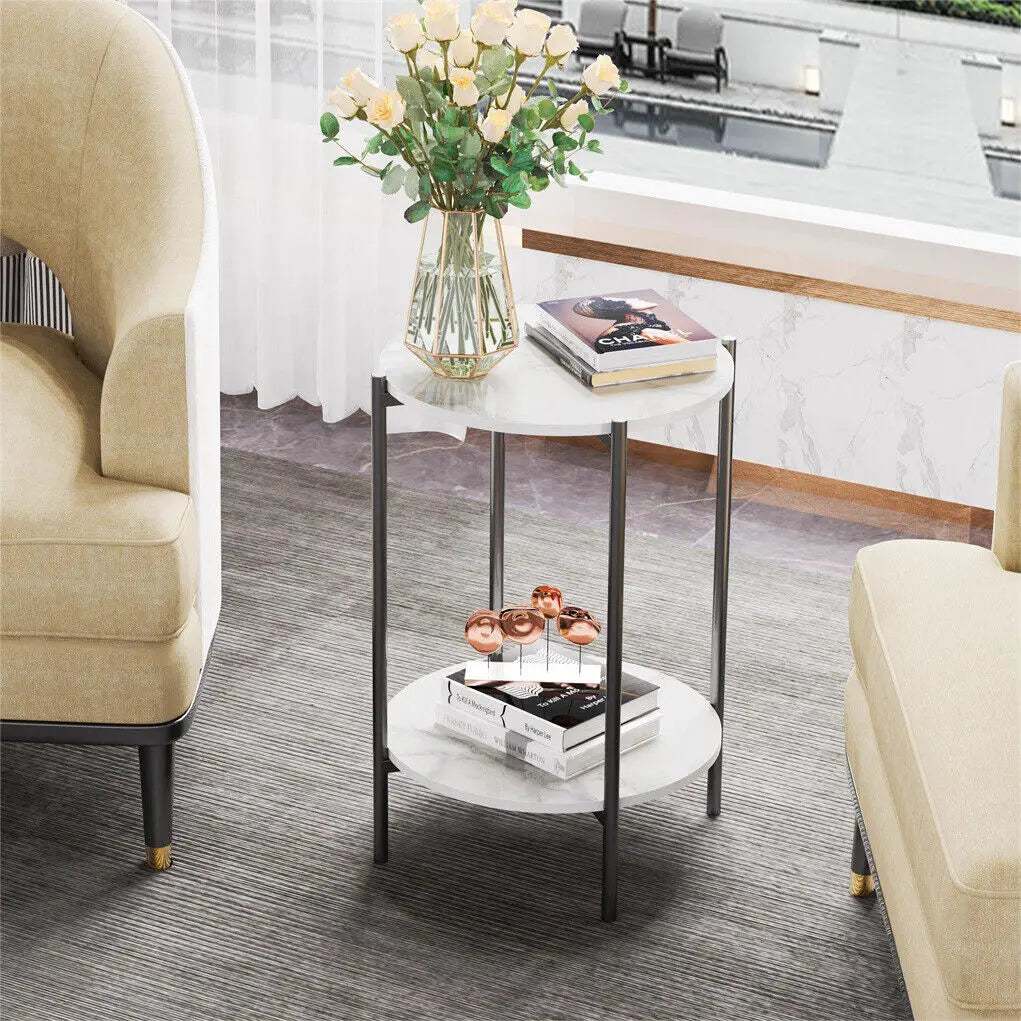 Modern Round End Table Sleek Design with Sturdy Frame and Compact Size for Stylish Living Spaces