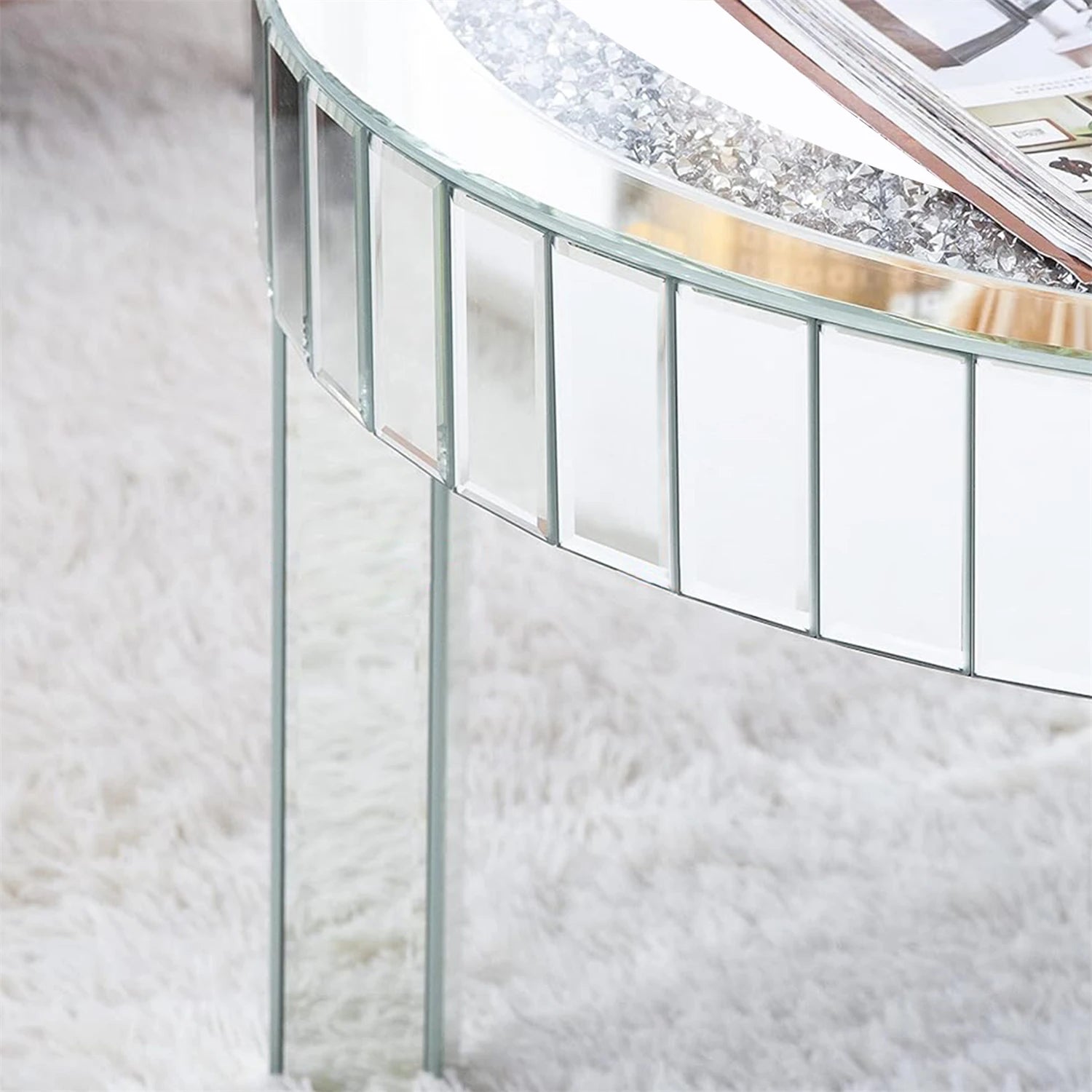 Crushed Crystal Mirror Table