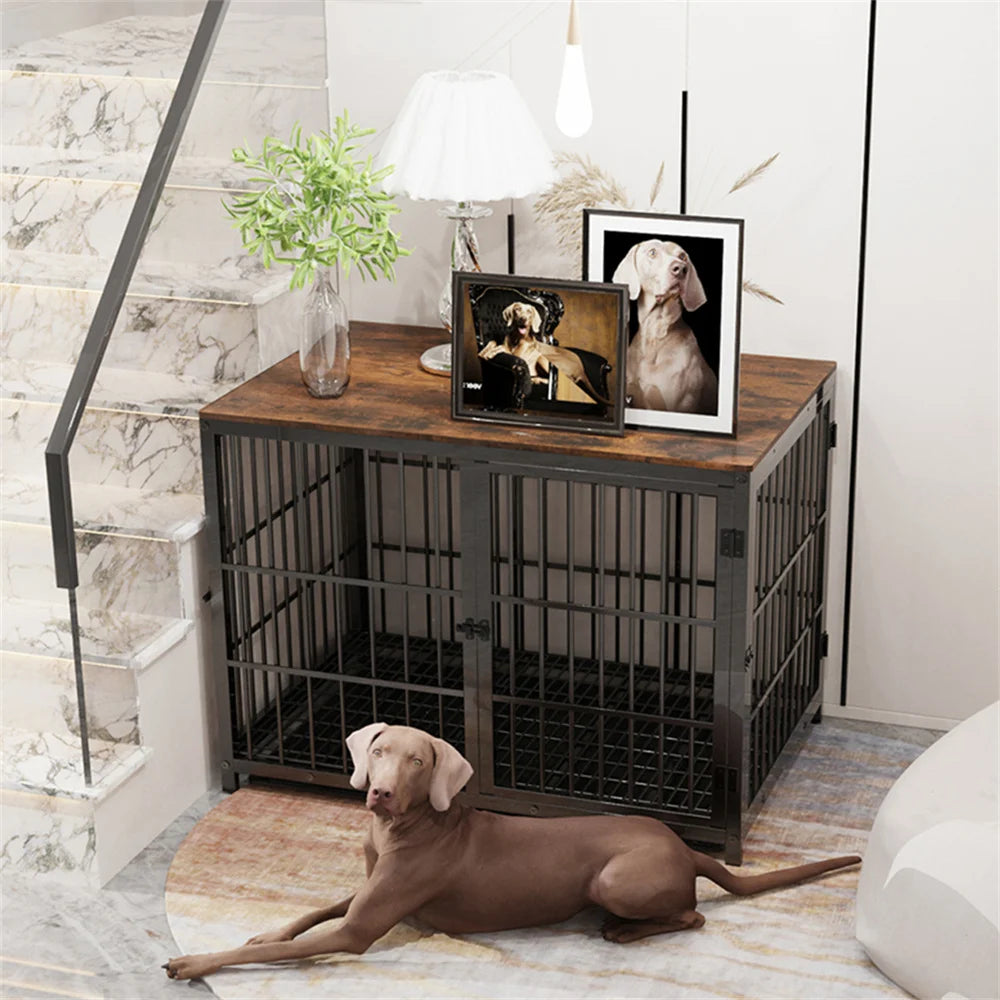 Luxury Wooden Dog Crate with Elegant Design and Durable Build for Stylish Pet Owners