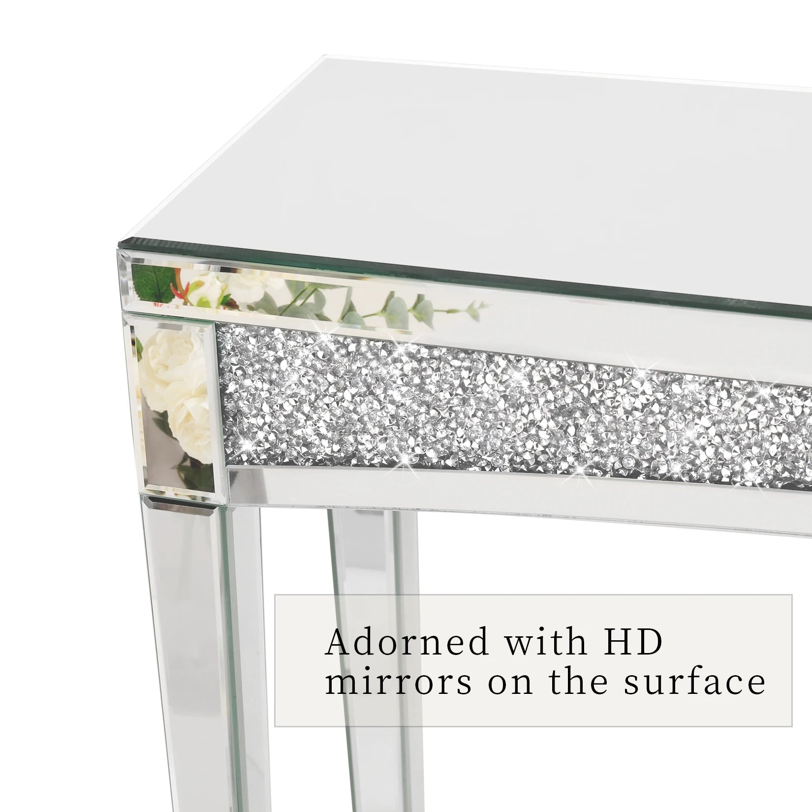 Silver Mirror Console Table