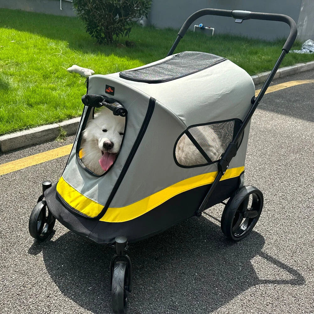 Foldable Dog Stroller Lightweight Portable Travel Carrier with Durable Frame for Small to Medium Dogs