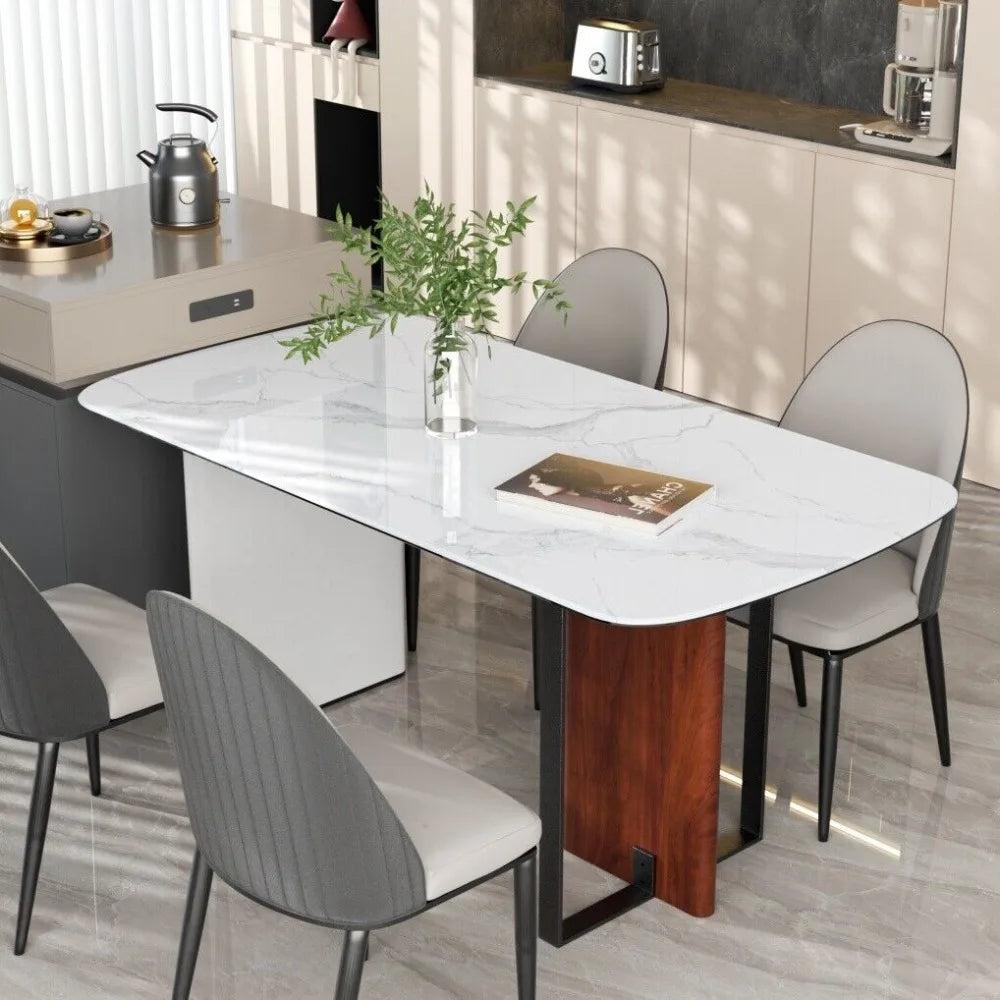 Upscale 63in Marble Dining Table