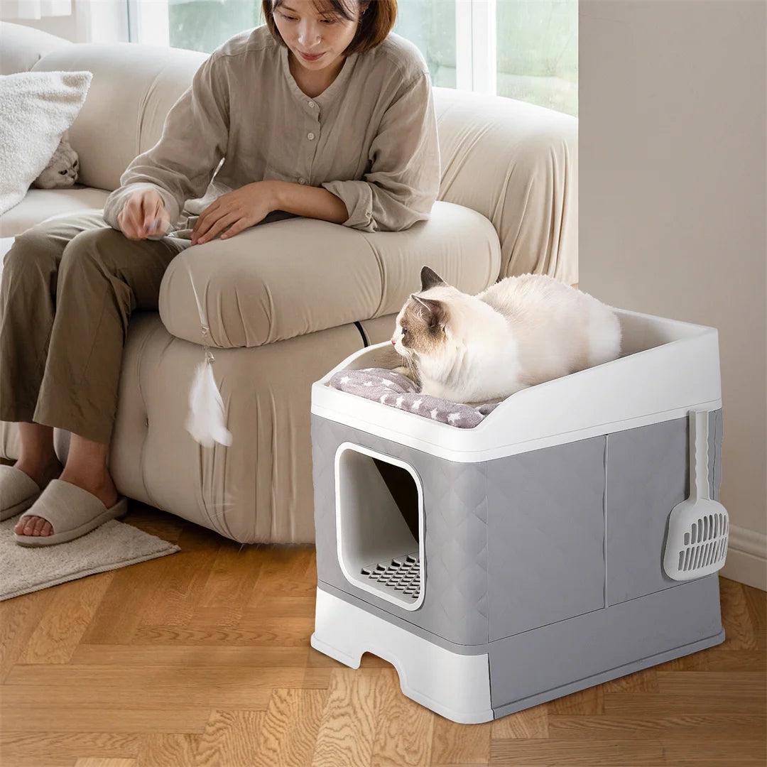 Modern Cat Litter Box Stylish and Hygienic Design for Easy Cleaning