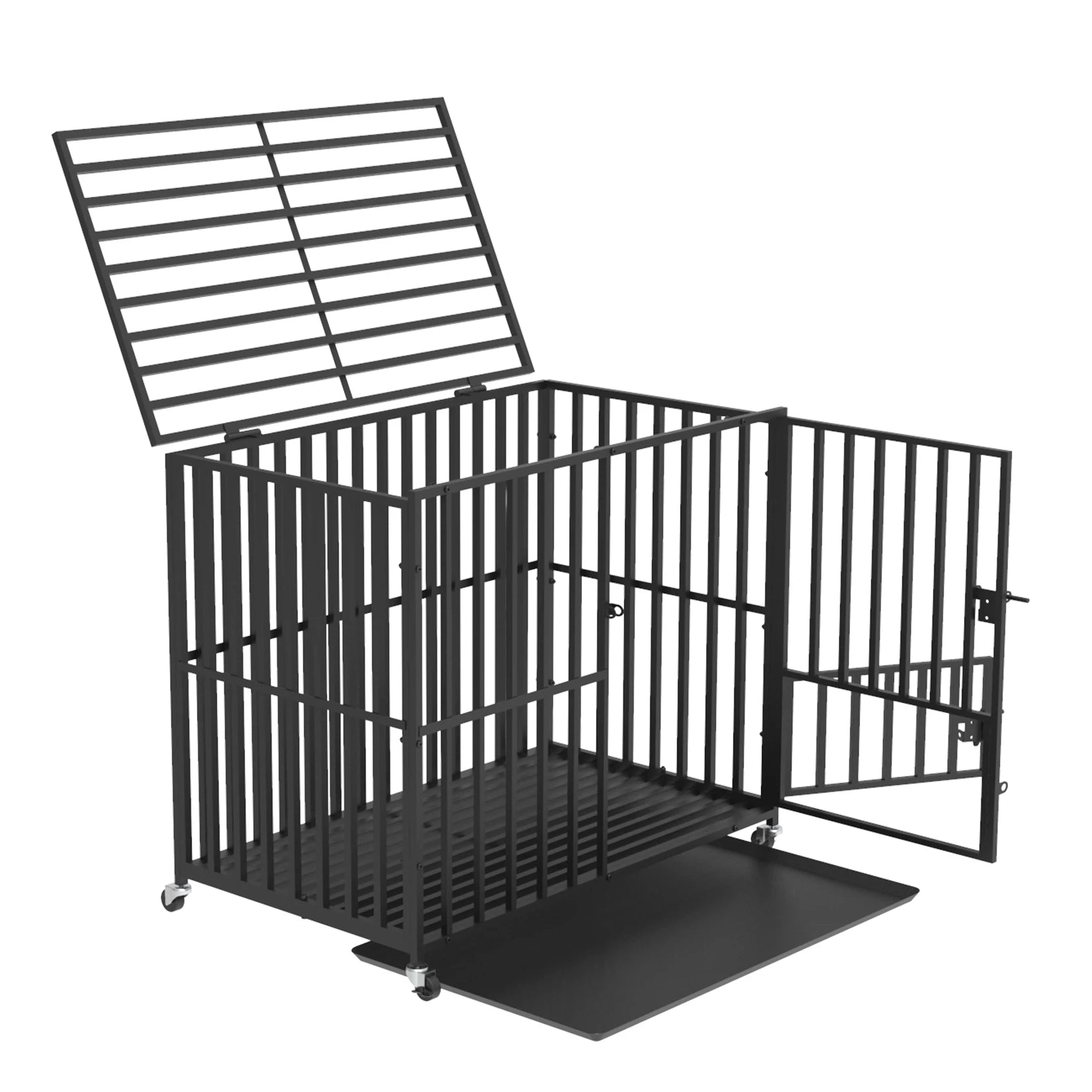 Heavy Duty Dog Crate with Secure Steel Frame and Escape-Proof Design for Large and Strong Dogs