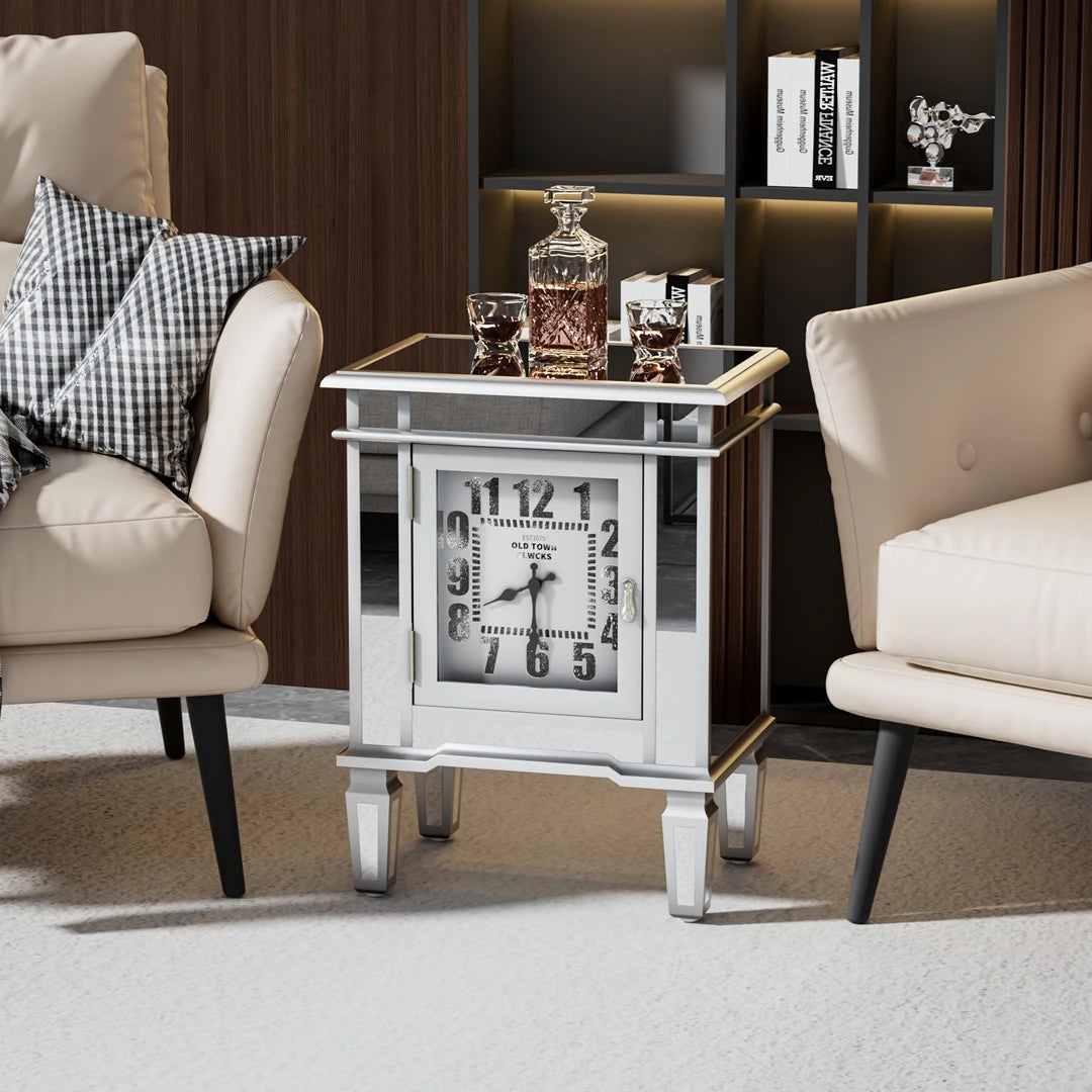 Modern Mirrored End Table