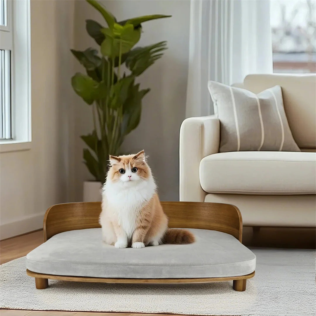 Wooden Elevated Pet Bed Sturdy Frame with Comfortable Raised Design for Indoor and Outdoor Use