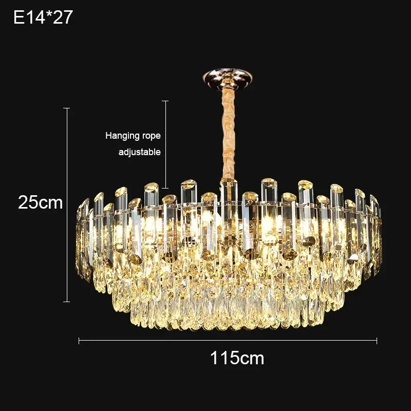 Nordic Gold Crystal Chandelier