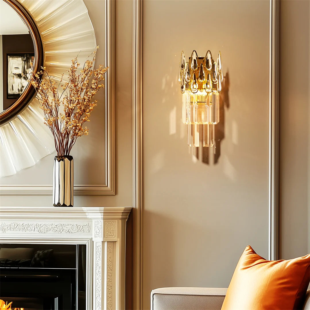 Crystal Wall Light with Elegant Light-Reflecting Design for Bedrooms Living Rooms and Hallways