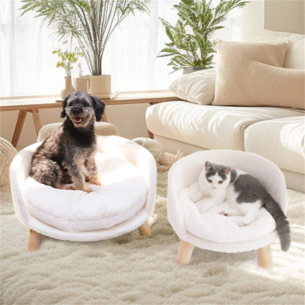 Ultra Soft Pet Sofa Bed Plush Comfort with Supportive Cushion for Small and Medium Pets