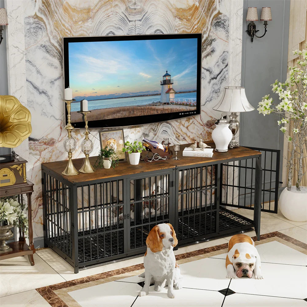 Luxury Wooden Dog Crate with Elegant Design and Durable Build for Stylish Pet Owners