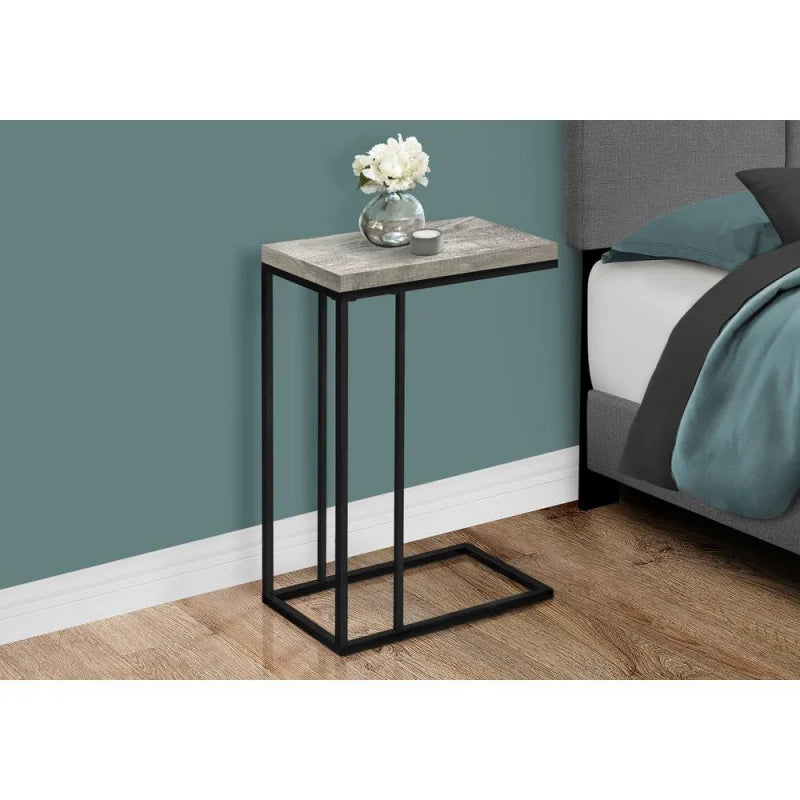 Modern C-Shaped Accent Table Minimalist Design with Sturdy Metal Frame for Living Room and Office