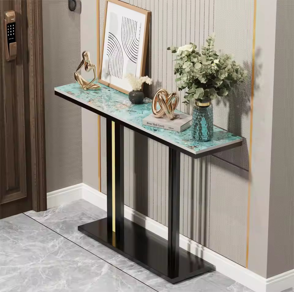 Luxury Slate Console Table Elegant Stone Surface with Sturdy Frame for Sophisticated Interiors