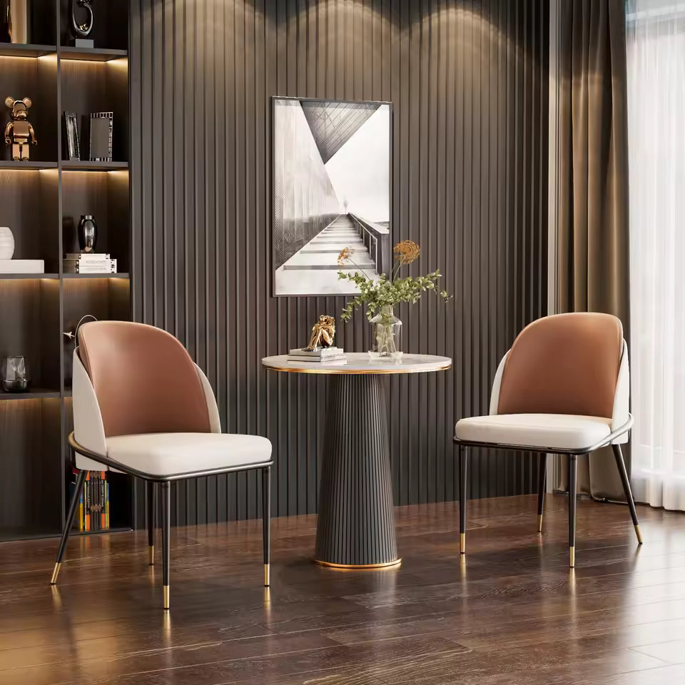 Luxury Microfiber Dining Chairs Soft Upholstered Seating with Sturdy Frame for Elegant Comfort