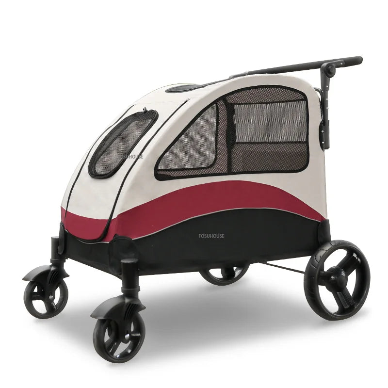 Nordic 4-Wheel Pet Stroller Lightweight Foldable Travel Carrier for Small Dogs and Cats