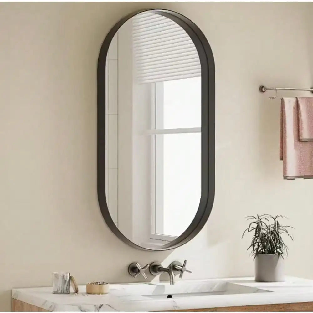 Modern Oval Aluminum Mirror