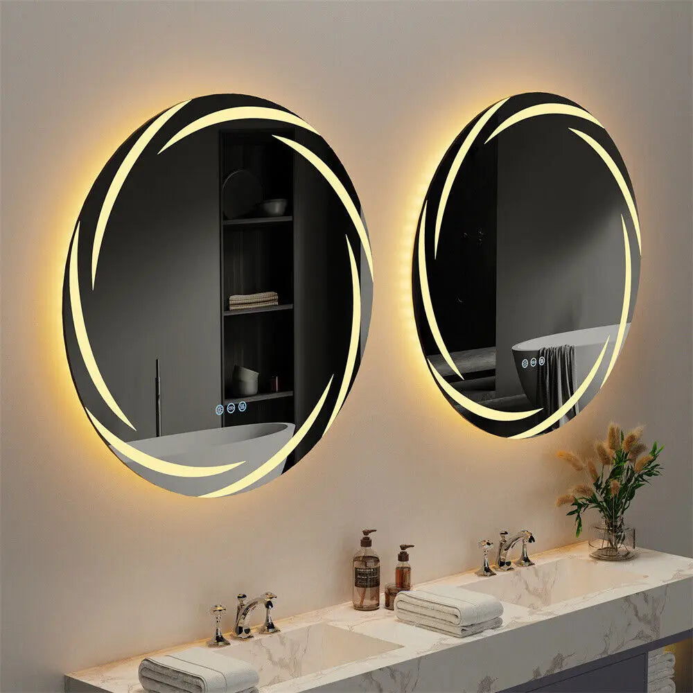 Anti-Fog Vanity Mirror Clear Reflection with Built-In Defogger and Adjustable Brightness
