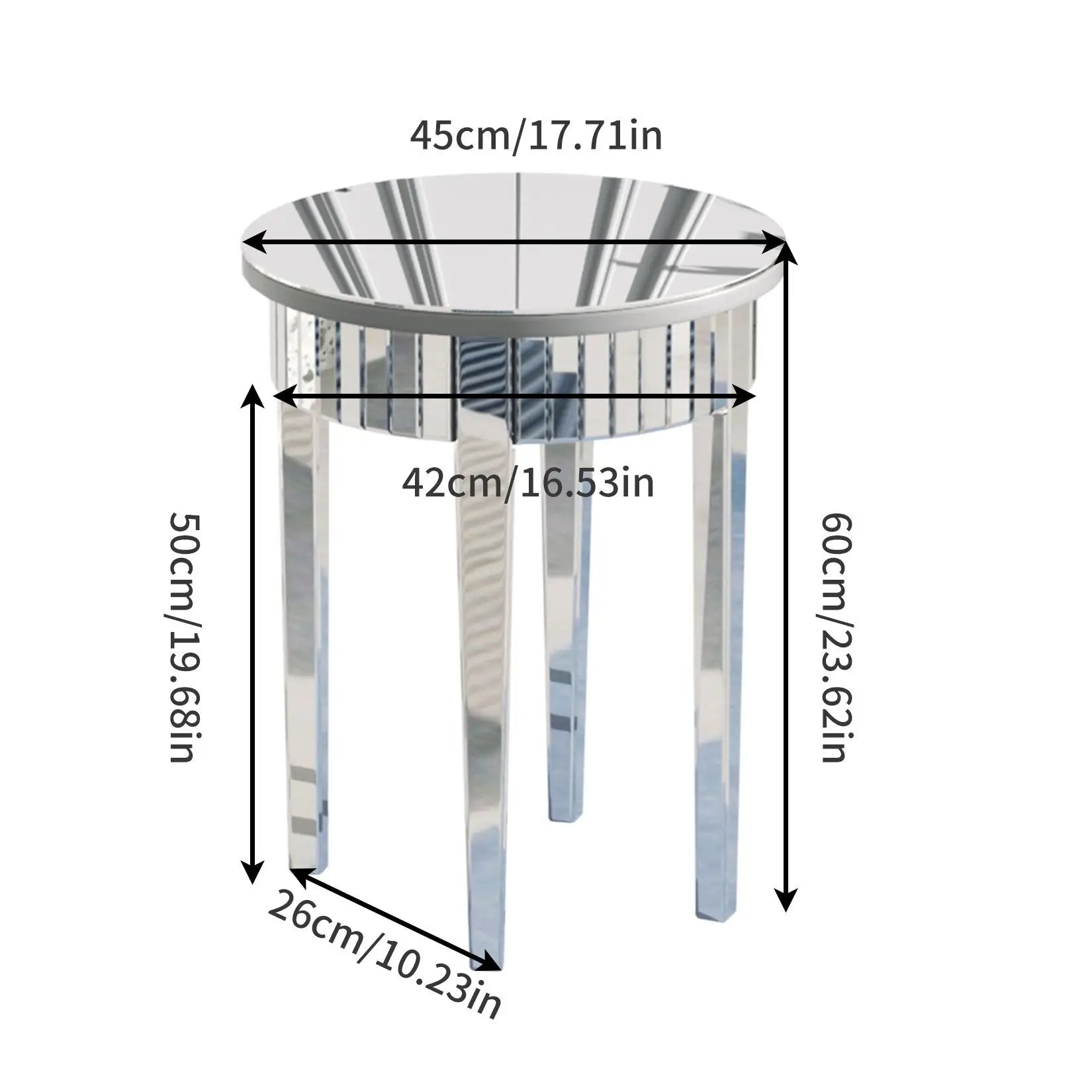 Mirrored Round Side Table